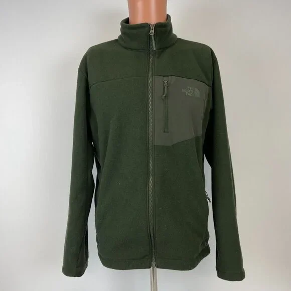 The North Face the Chimborazo Sweatshirt Mens Size M Green Full Zip Sherpa Line - Picture 2 of 5